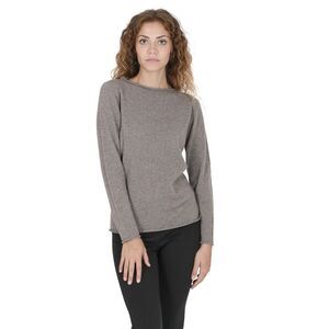 Crown of Edinburgh Cashmere Cashmere Crew Neck JumperClassic Style Women Taupe